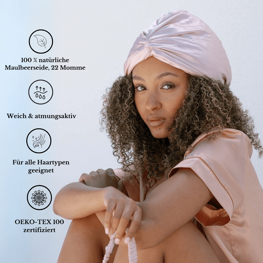 Nachtmütze aus 100 % Maulbeerseide 
